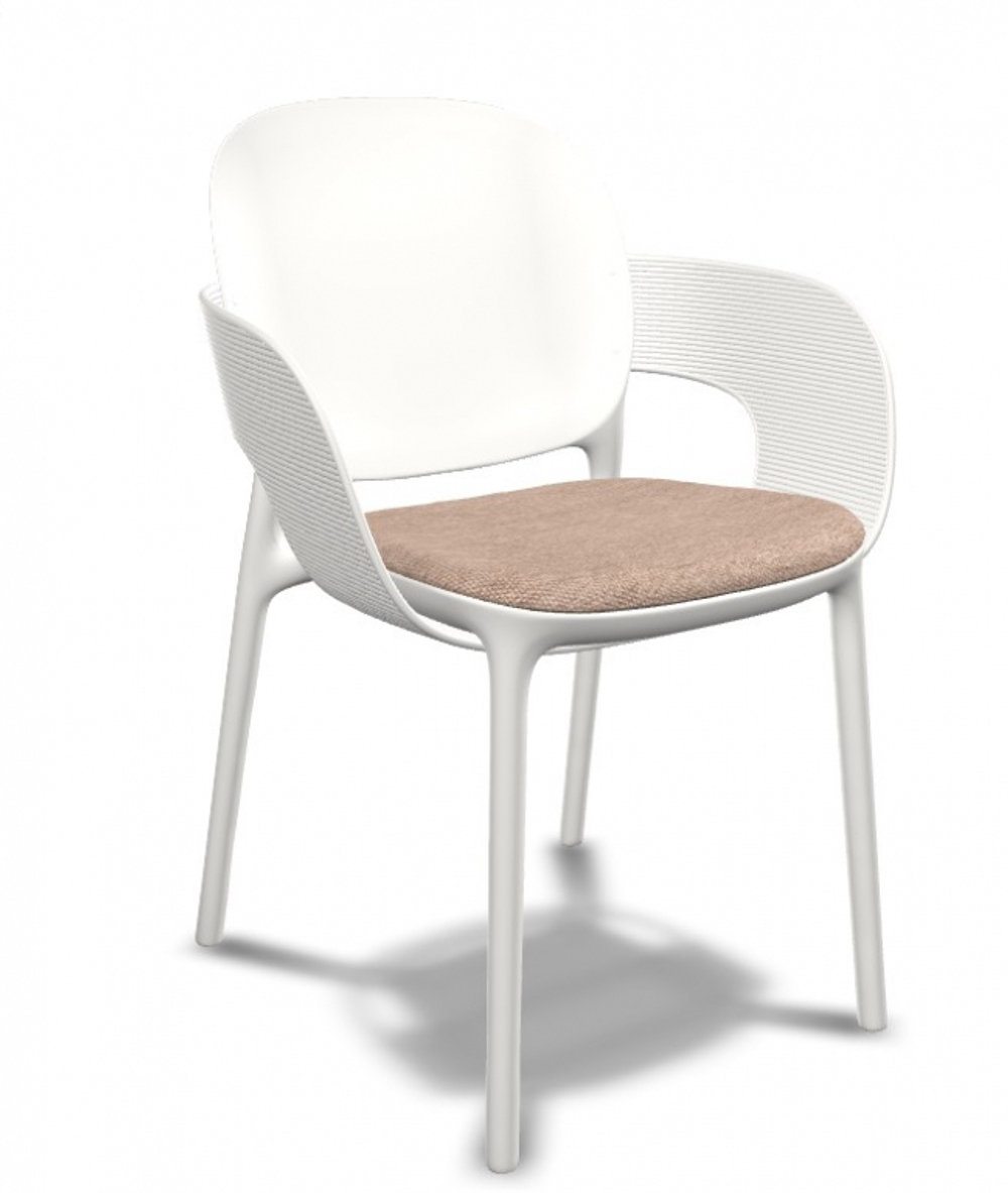 Кресло пластиковое с обивкой Scab Design Hug, лен