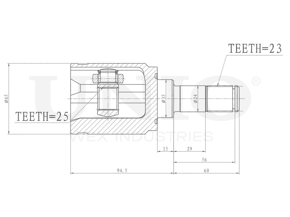 ШРУС внутренний UNIO CVJ-30062