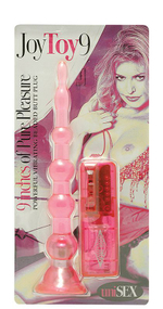 Розовая анальная виброёлочка с выносным пультом - 22,9 см. (Цвет: розовый)