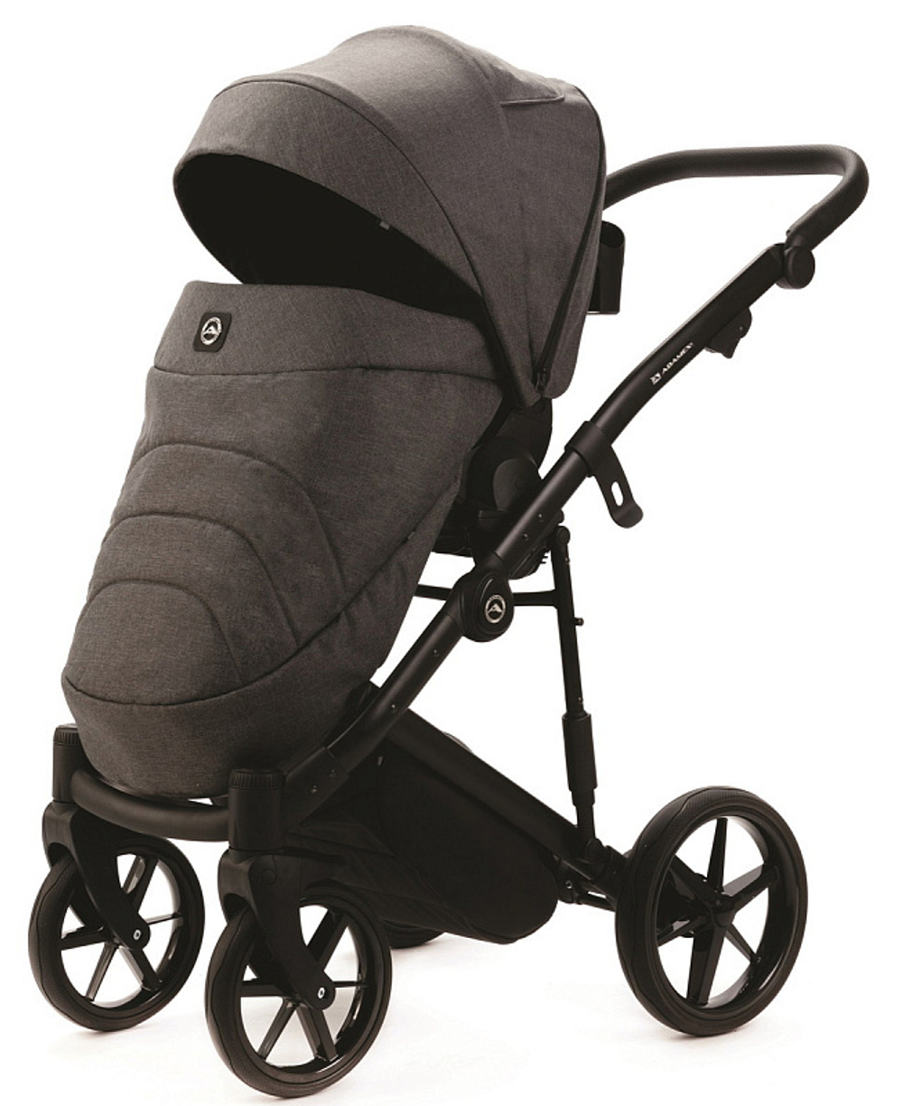 Детская коляска Adamex Mobi New 2 в 1 MN-TK57 ТЕМНО-СЕРЫЙ