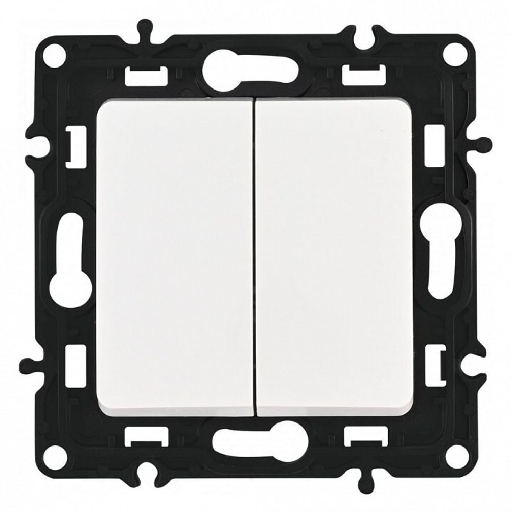 Выключатель проходной двухклавишный без рамки Arte Milano 217 217.32-2.white