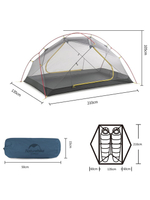 Палатка туристическая 2-местная Naturehike сверхлегкая Mongar NH17T007-M, 210T , зеленый, 6927595767658