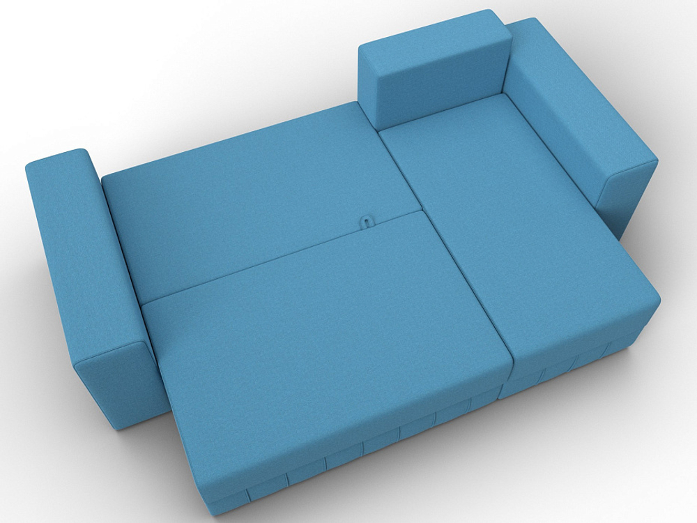 Диван угловой Лига-076 угол универсальный РОГОЖКА Амур 10 голубой