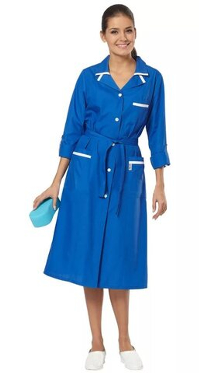 Халат женский "Уют" (цв. василек с бел. отд.) (182040)