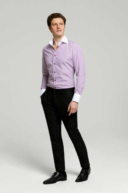 Рубашка в полоску с белыми контрастами Napoli