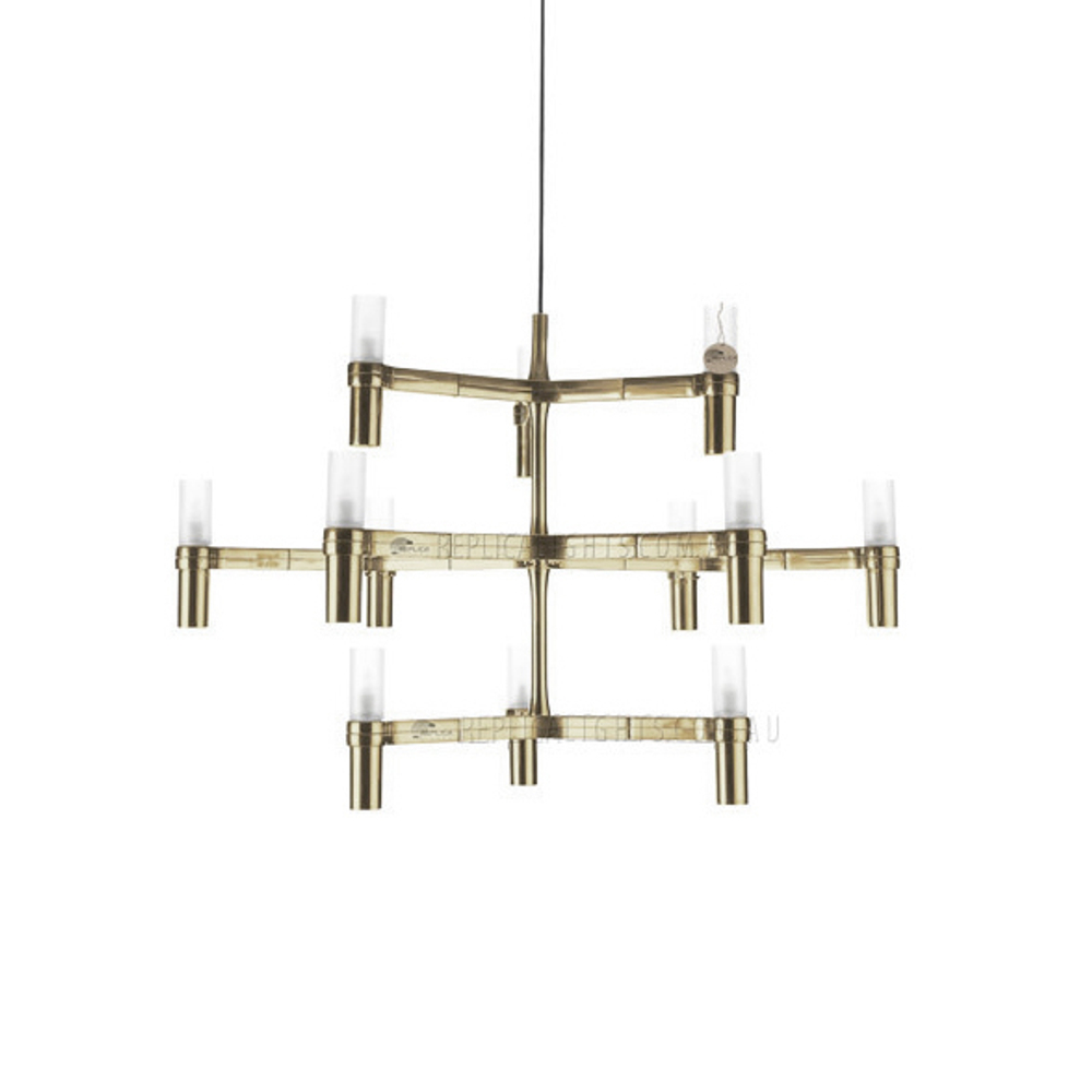 Pendant design lamp  Crown Major by Nemo (Silver,  12 lampshades)