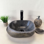 Раковина из речного камня RS-66022 39х32х15 из натурального камня