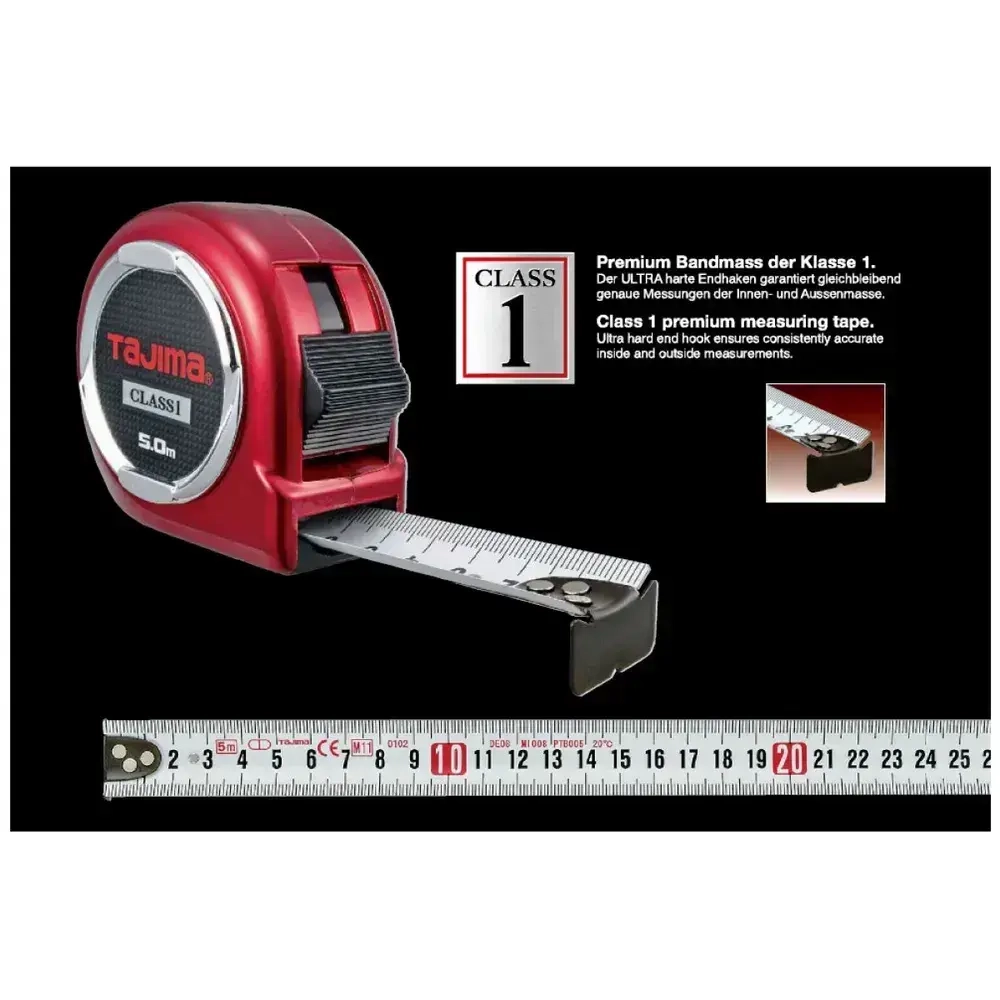 Рулетка TAJIMA Hi Lock Class1 (H1550MW) 5м/25мм (1-й класс точности)