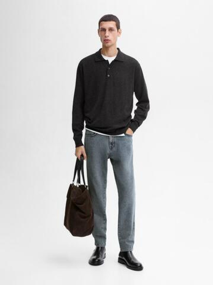 Massimo Dutti Поло из смесовой шерсти, серый