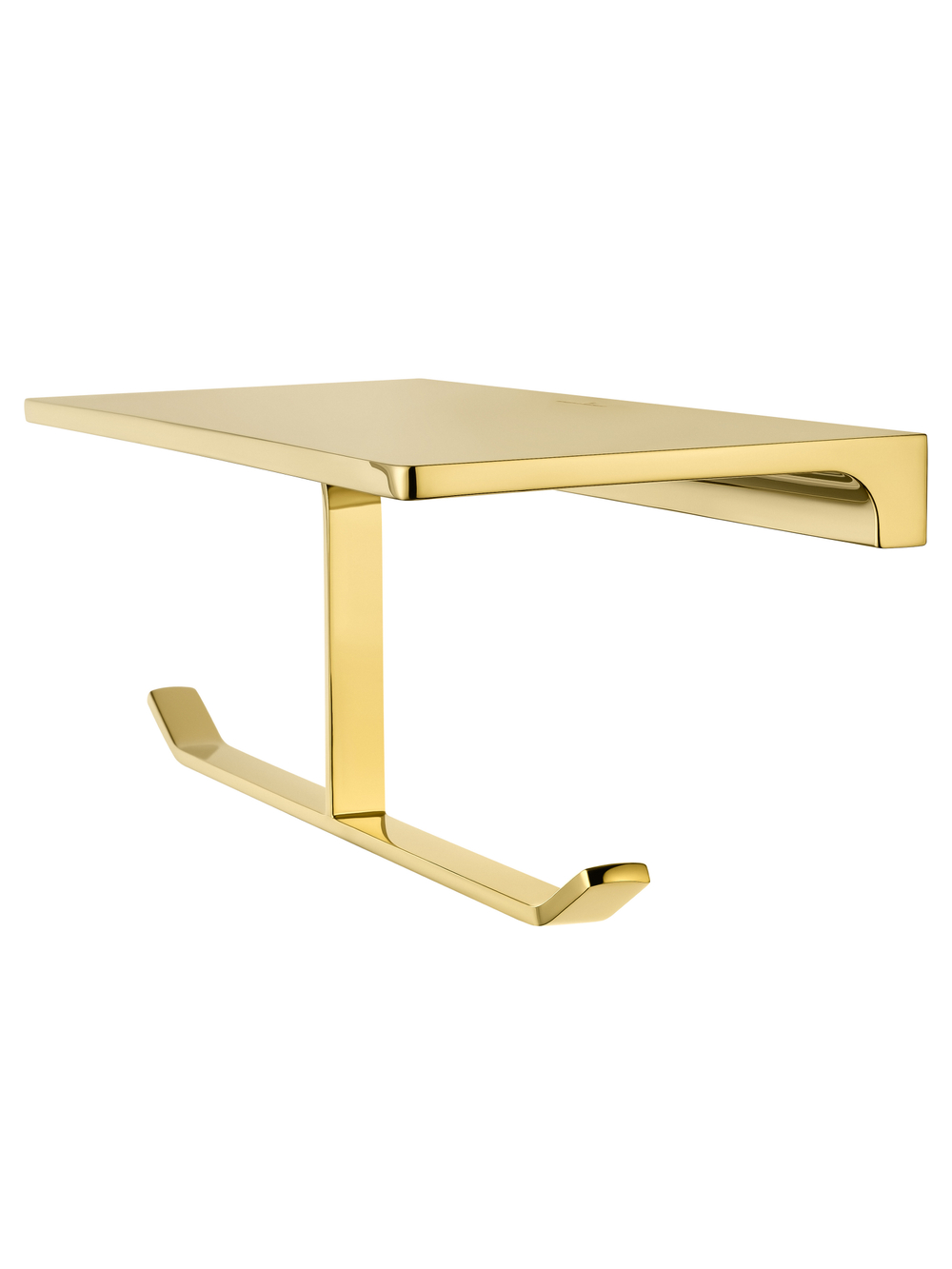 Двойной держатель для туалетной бумаги с полкой WONZON & WOGHAND ECLIPSE, Глянцевое золото (WW-9156-LG)