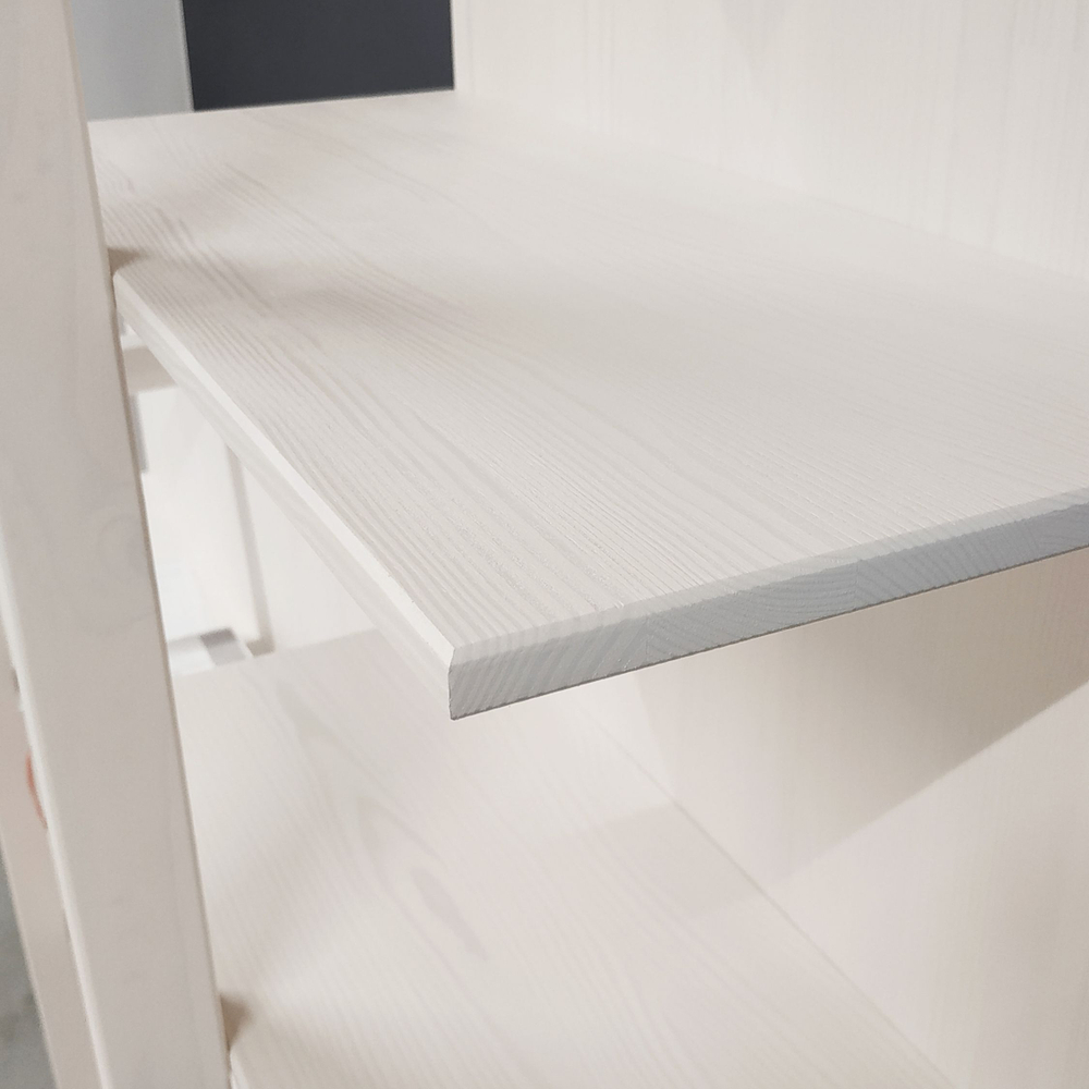 Стеллаж деревянный 3 полки Мадейра 104х32х112 см из массива сосны, белый