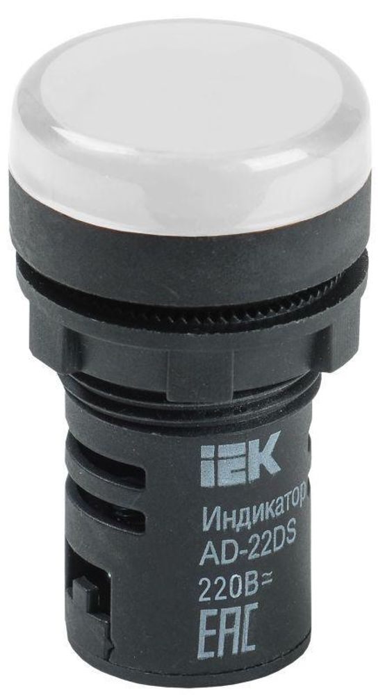 Лампа светосигнальная AD16DS d16мм 230В AC бел. IEK BLS10-ADDS-230-K01-16