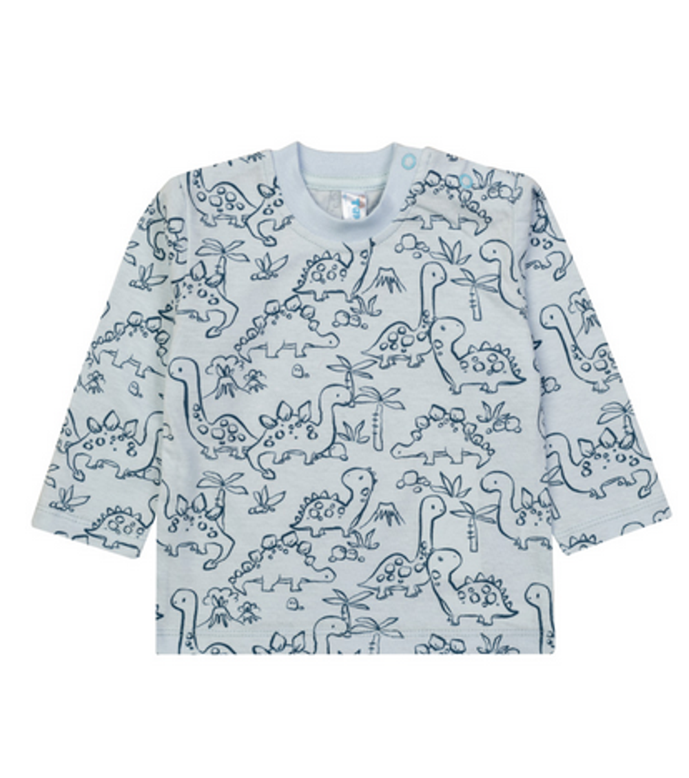 Лонгслив д/новорожд. р.68-74 M0942KR-0/1, св.голубой, динозаврики (Такро)