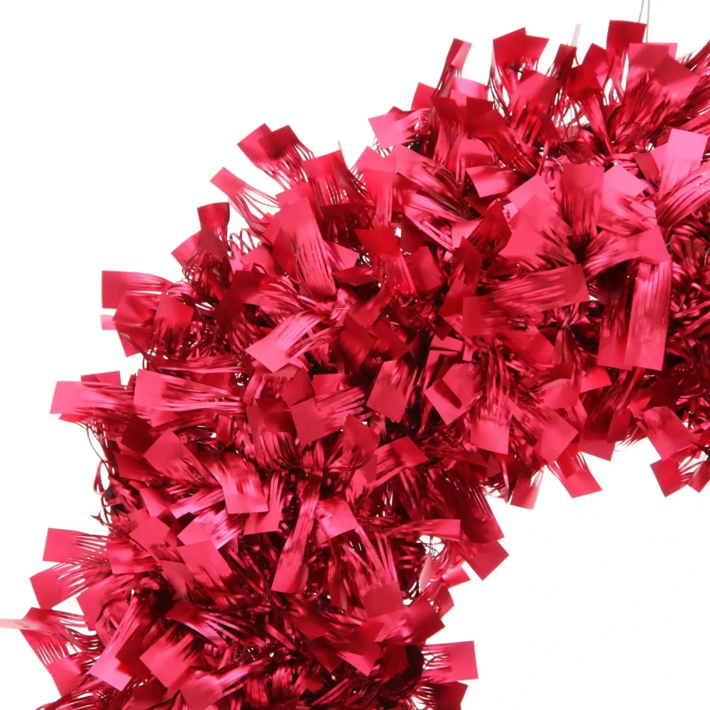 Венок декоративный TINSEL «Изящное сияние» 38 см, Красный