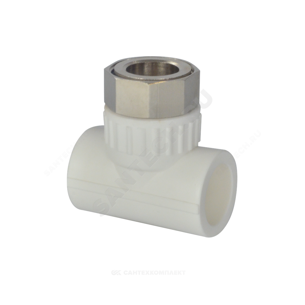 Тройник PP-R комбинированный белый Дн 32х1 1/4" с накидной гайкой VALFEX 11140132