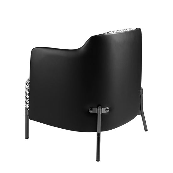 Кресло 5139 из черно-белой ткани и черной экокожи Испания 