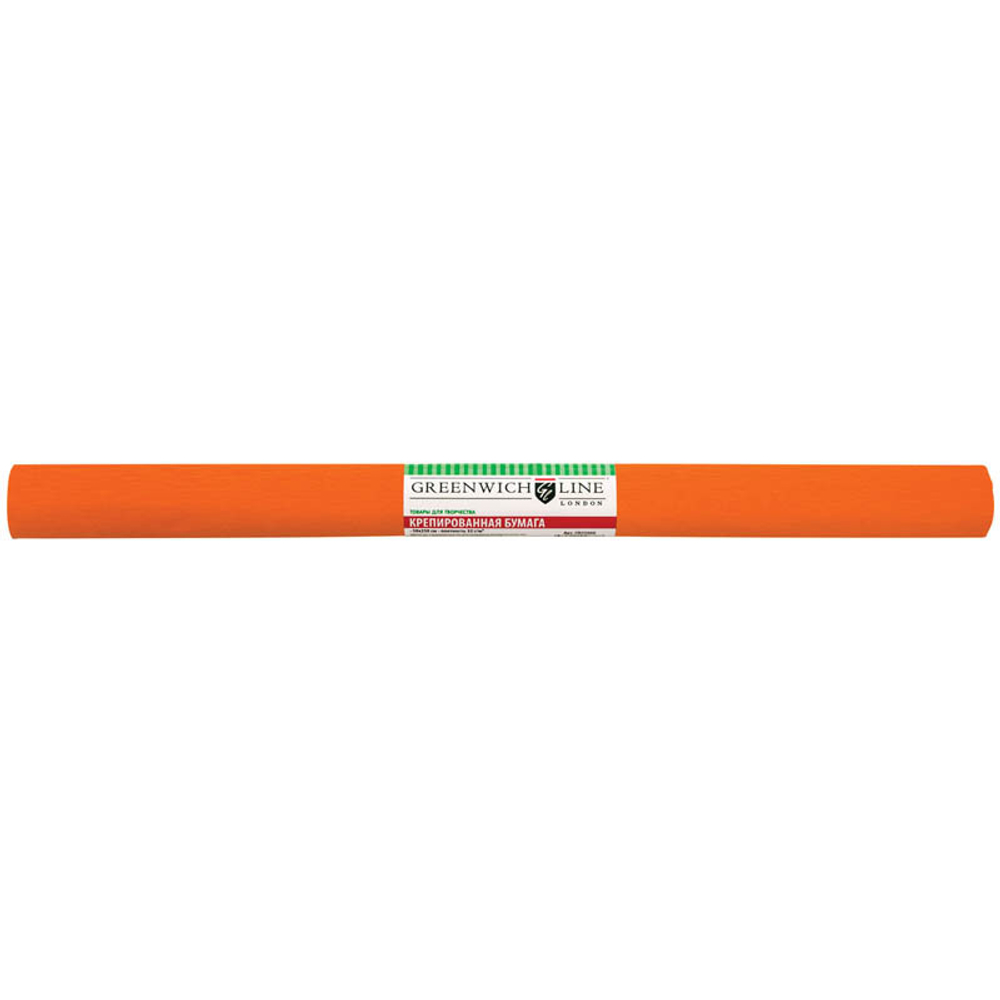 Бумага крепированная Greenwich Line, 50*250см, 32г/м2, оранжевая, в рулоне
