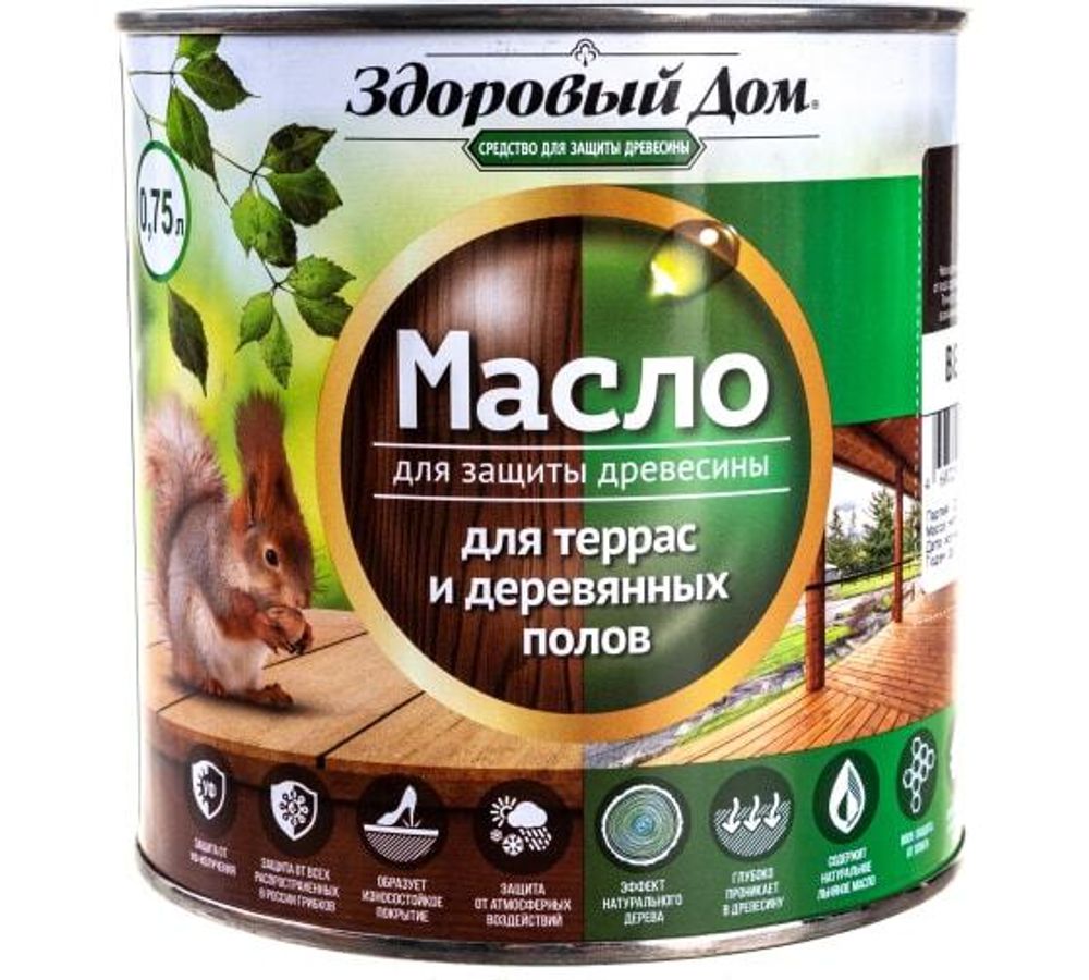 Масло для террас и дер.полов 0,75л венге Здоровый дом