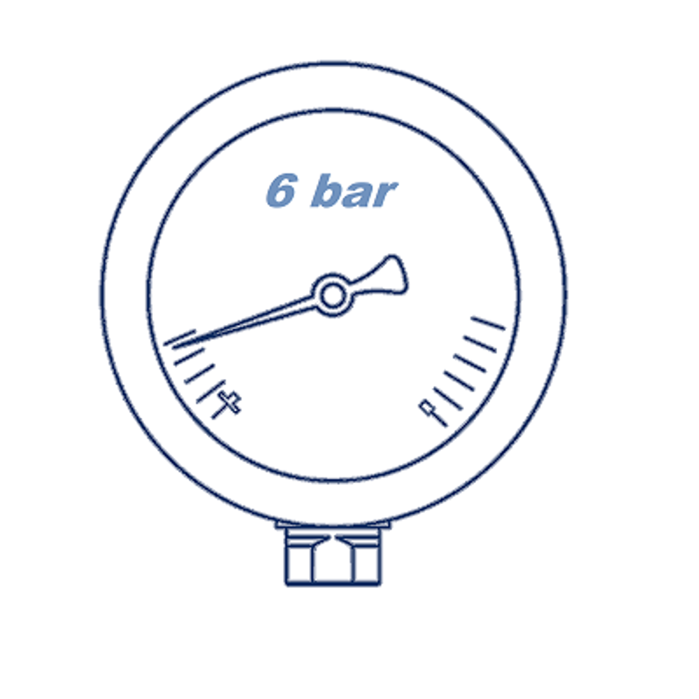 Манометр глицериновый D63 G1/4 - 6 Bar - радиальное подключение VERSO