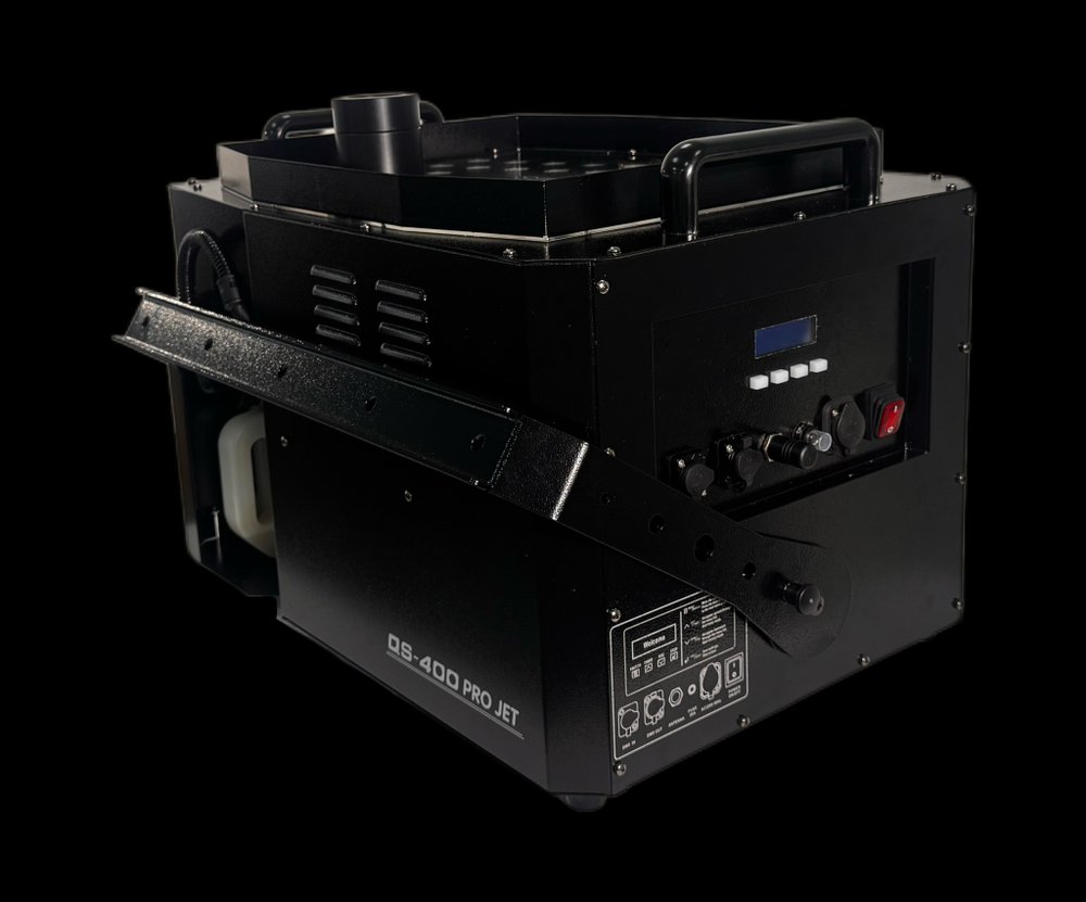 QS-400PRO — Вертикальная дым-машина (RE CO2) 4500 Вт с RGBW-подсветкой и DMX