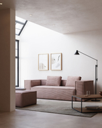 Диван 3х местный Blok розовый вельвет