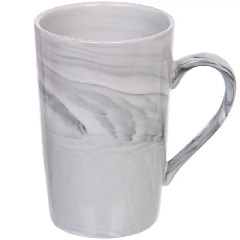 Кружка керамическая 400мл в наборе 2шт «Мрамор», высокая