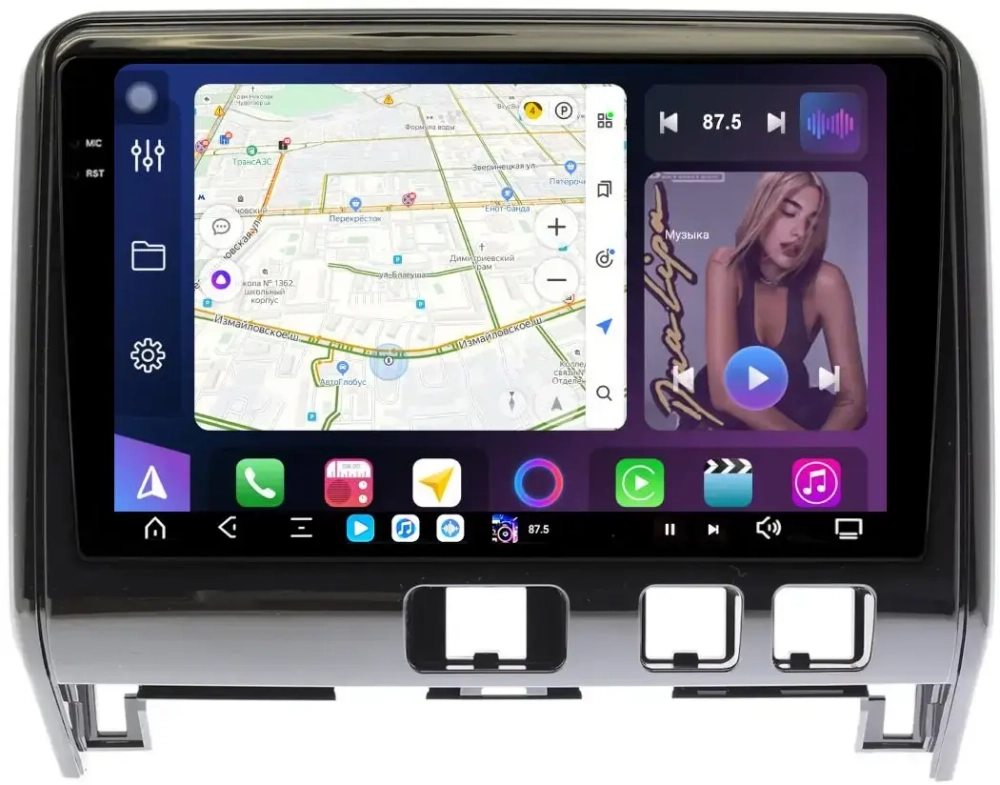 Магнитола для Nissan Serena C27 2016-2019 (рамка глянцевая) - FarCar GX10-9541BL монитор 10.36" 2K QLED на Android 14, TS20, 6+128Гб, CarPlay, 4G SIM-слот