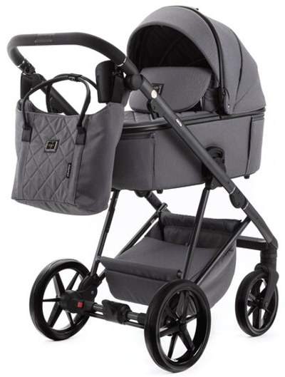 Детская коляска Adamex Delta Natura 2 в 1 DN-10-STONE (Т.СЕРЫЙ)