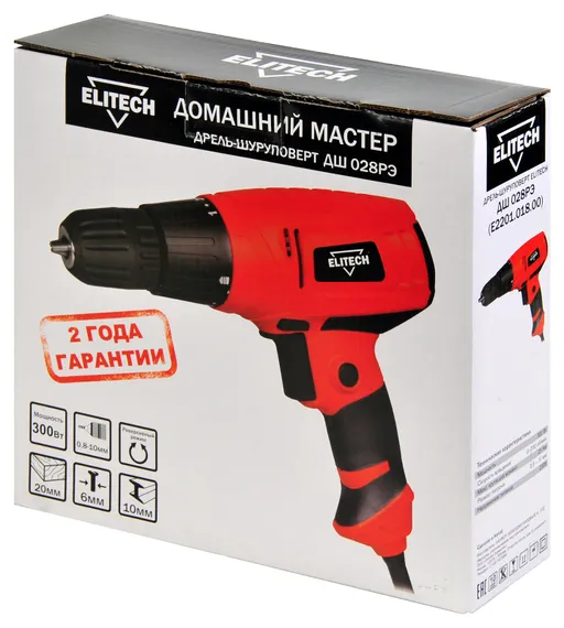 Сетевой шуруповерт ELITECH ДМ ДШ 028РЭ (E2201.018.00) 202416
