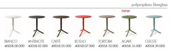 Регулируемый пластиковый стол Spritz Ø60 см, коралловый