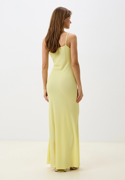 Платье-майка макси, цвет лимонный