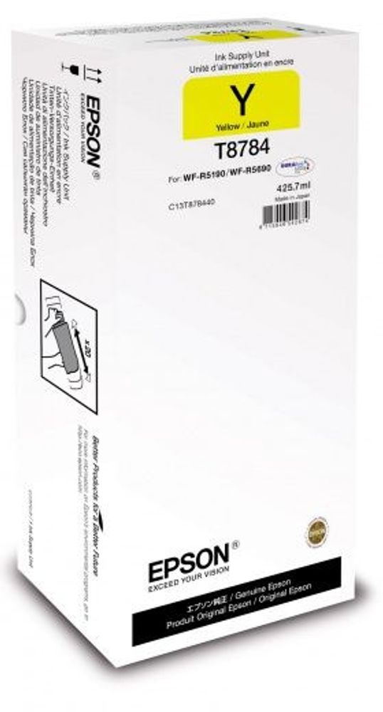 Контейнер EPSON T8784 желтый экстраповышенной емкости для WF-R5190DTW/5690DTWF