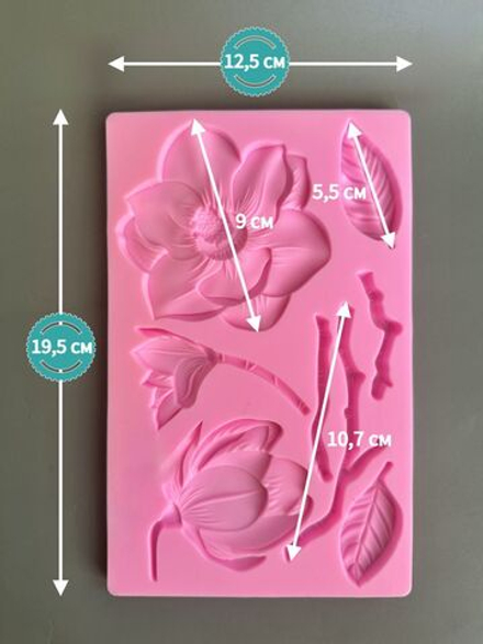 Прямоугольный молд "Магнолия раскрытая"