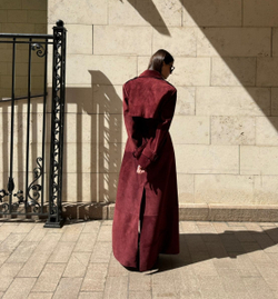 Тренч замшевый Бордовый