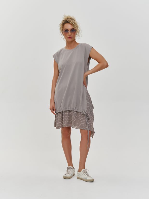 Платье с воланами буквы, серый