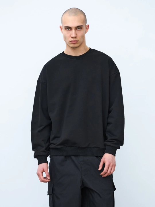 Свитшот оверсайз, без начеса (чёрный)