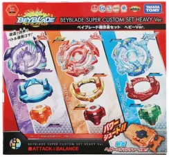 Набор из 3-х волчков с запускателем Beyblade Super Custom Set Heavy Ver. B64 от Takara Tomy
