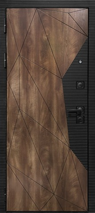 Входная дверь для дома и квартиры из экошпона с патиной - 1144