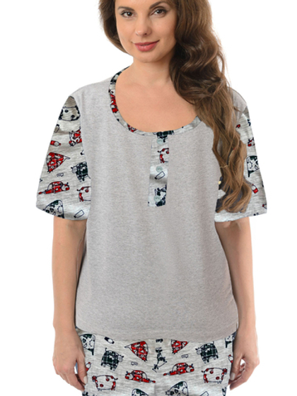 Футболка Фк-163Х/серый-коровки