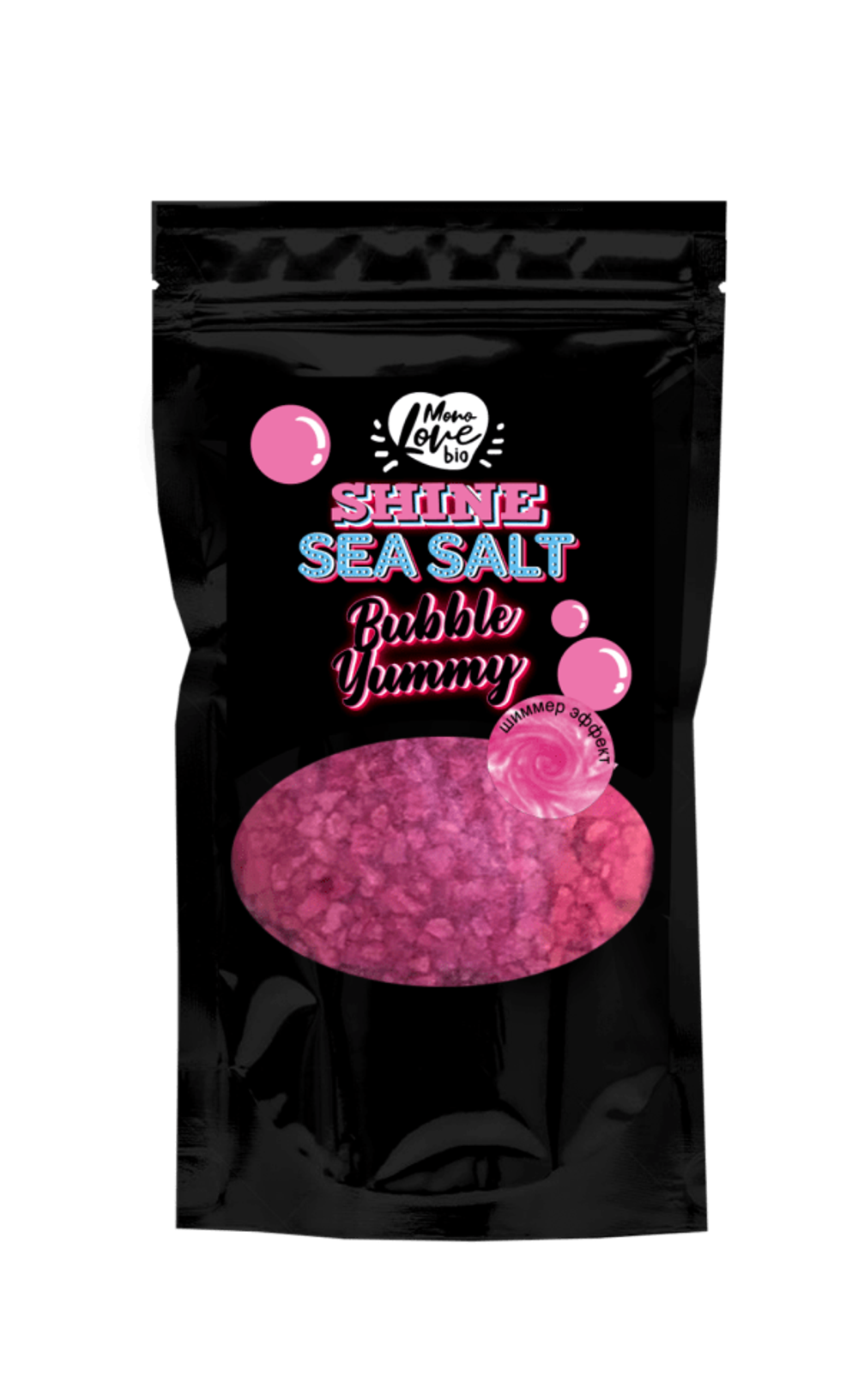 MonoLove Bio SHINE SEA SALT Bubble Yummy соль-шиммер 250g #