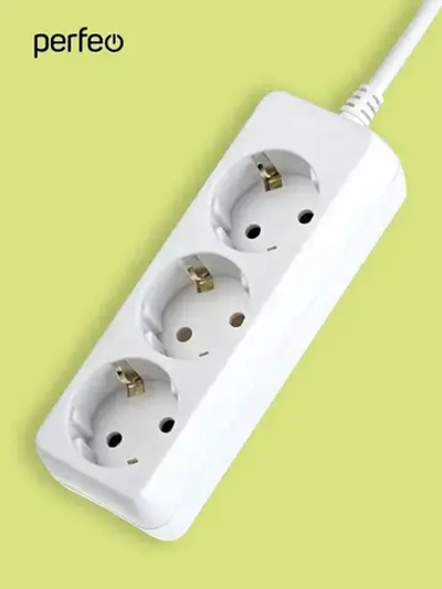 Perfeo сетевой удлинитель с заземлением POWERMATE, 7,0м, 3 розетки, белый