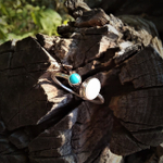 Кольцо СПУТНИК, серебро/опал/бирюза