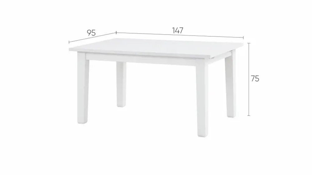Стол раздвижной  -  аналог IKEA/STORNÄS/СТОРНАС /ШАНЬ/ ИКЕА,  147/204x95см, белый