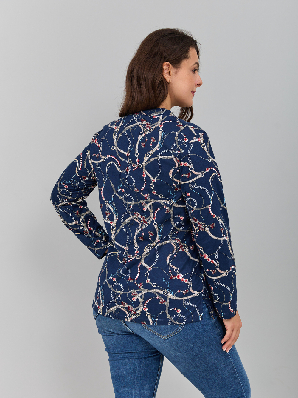 Блузка БЛ-22/синийремни-цепи
