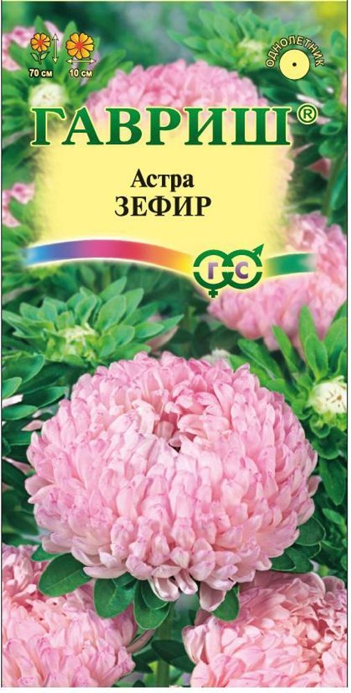 Астра Зефир пионовидная нежно-розовая 0,3г. Гавриш