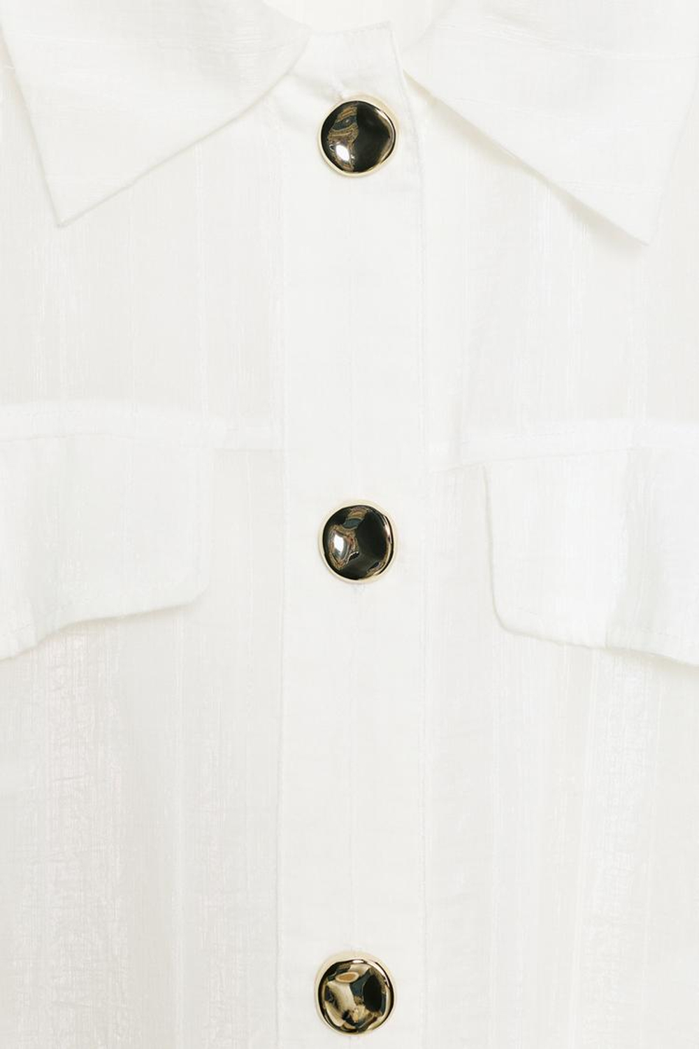 ZARA БЛУЗА-САФАРИ С ПОДВЕРНУТЫМИ РУКАВАМИ, БЕЛЫЙ