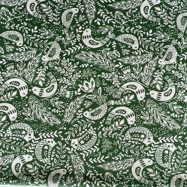 ЭТНО ПТИЧКИ, ЗЕЛЕНЫЙ - 100% хлопок 1