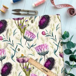 Ткань шелк Армани репейник в цветах