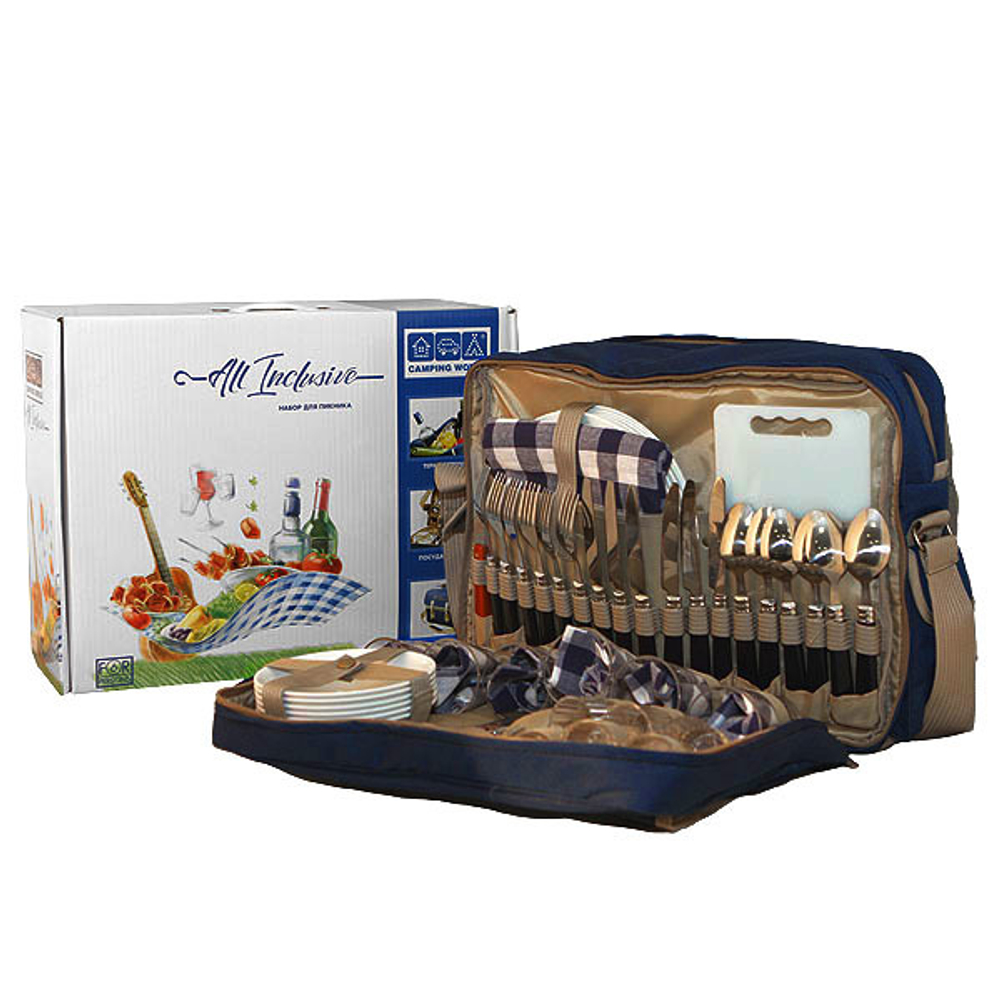 Термосумка с набором для пикника Camping World All Inclusive 6 перс., синяя