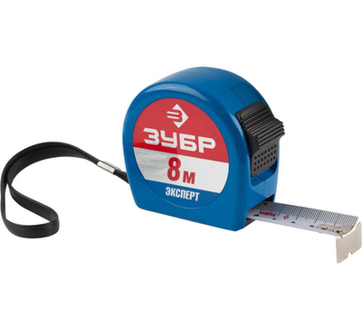 ЗУБР Alu+, 8 м х 25 мм, ударопрочная рулетка, Профессионал (34058-08-25)
